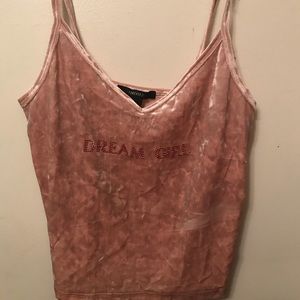 dream girl pink velvet tank